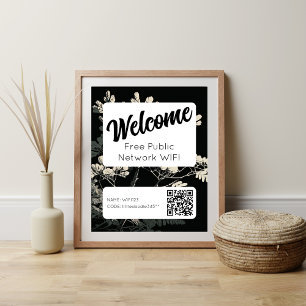 Retro Schriftart WIFI-Netzwerkkennwort QR-Code-Pos Poster