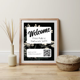 Retro Schriftart WIFI-Netzwerkkennwort QR-Code-Pos Poster