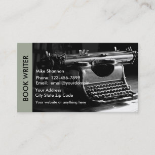 Retro-Schriftsteller-Thema Visitenkarte