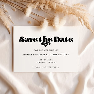 Retro-Schriftzug Save-the-Date-Einladung im Vintag Save The Date