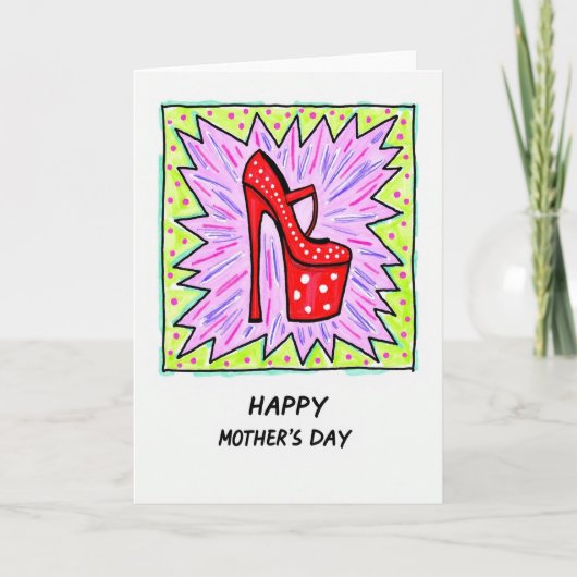 Retro-Schuh-Muttertags-Kunstkarte Karte (Vorderseite)