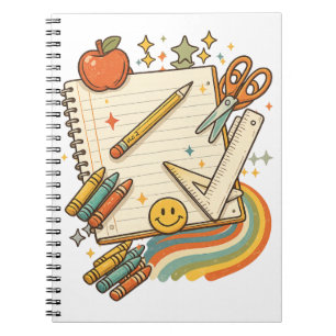  Retro-Schulbedarf-Collage-Notizbuch  Notizblock