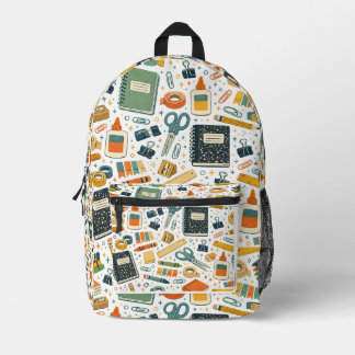 Retro-Schulbedarf-Muster Zurück zur Schule Bedruckter Rucksack