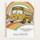 Retro-Schulbus - Personalisierter Lehrerplaner Planer (Vorderseite)