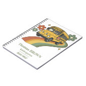Retro-Schulbus-Regenbogen-Kindergarten Notizblock (Linke Seite)