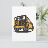 Retro-Schulbus Vintag gelb Dankeskarte (Stehend Vorderseite)