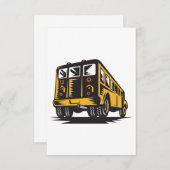 Retro-Schulbus Vintag gelb Dankeskarte (Vorne/Hinten)