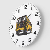 Retro-Schulbus Vintag gelb Große Wanduhr (Winkel)