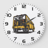 Retro-Schulbus Vintag gelb Große Wanduhr (Vorderseite)
