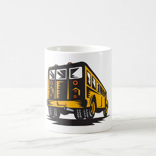 Retro Schulbus Vintage Gelb Kaffeetasse