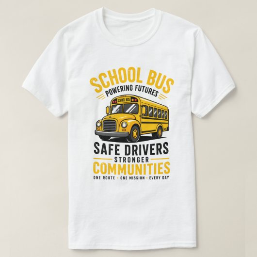 Retro-Schulbusfahrer Powering Futures T-Shirt - (Design vorne)