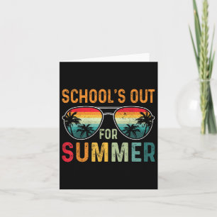 Retro-Schulen für den Sommer am letzten Schultag Karte