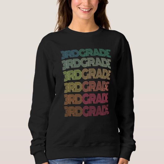 Retro-Schüler der dritten Klasse Lehrer Groovy Tea Sweatshirt (Vorderseite)