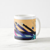 Retro-Schultüten-Bleistiftetui-Design Kaffeetasse (VorderseiteRechts)
