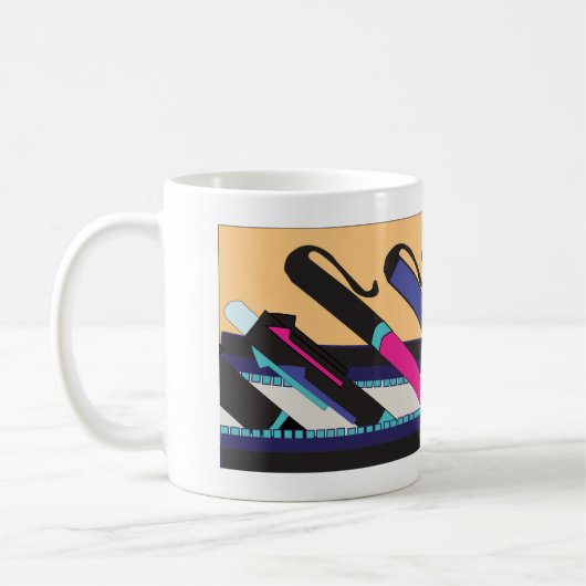 Retro-Schultüten-Bleistiftetui-Design Kaffeetasse (Links)