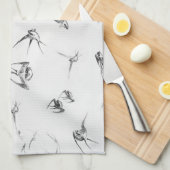 Retro Schwalben-Vogel-Natur-Tier Geschirrtuch (Viertel Falte)