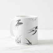 Retro Schwalben-Vogel-Natur-Tier Kaffeetasse (Vorderseite Links)