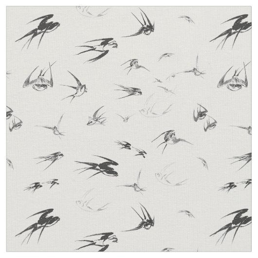 Retro Schwalben-Vogel-Natur-Tier Stoff (Nahaufnahme)