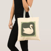 Retro Schwan-Budget-Tasche Tragetasche (Vorderseite (Produkt))