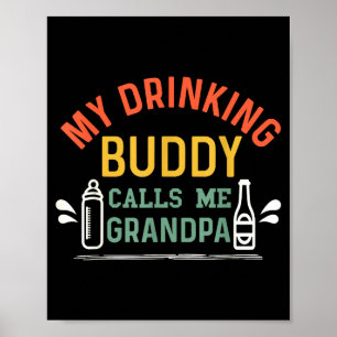 Retro Schwangerschaftsankündigung Opa Mein Trinkku Poster