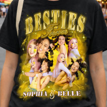 Retro Schwarz Gelb Besties Y2K Bootleg Matching 