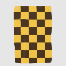 Retro Schwarz-Gelb karierte Quadrate Muster