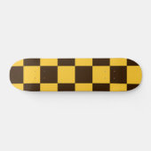 Retro Schwarz-Gelb-Schachbrettmuster Skateboard (Horizontal)
