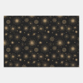 Retro Schwarz & Gold Feiertage Geschenkpapier Set (Vorderseite 2)