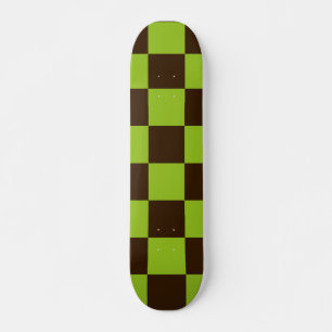 Retro Schwarz-Grün kariertes Quadratmuster Skateboard