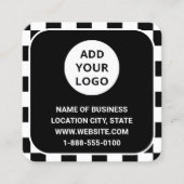 Retro-Schwarz-Logo und QR-Code Quadratische Visitenkarte (Vorderseite)