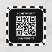 Retro-Schwarz-Logo und QR-Code Quadratische Visitenkarte (Rückseite)
