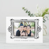 Retro Schwarz Moderne Doodle Foto Rahmen Adoption Ankündigung (Stehend Vorderseite)