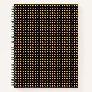 Retro-Schwarz-Neon-Gelb-Dots-Muster der 80er/90er Notizblock