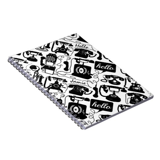 Retro Schwarz oder ein beliebiges Farb- und Weißte Notizblock (Rechte Seite)