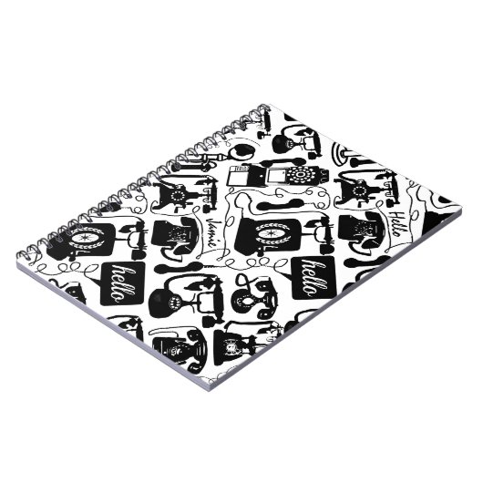 Retro Schwarz oder ein beliebiges Farb- und Weißte Notizblock (Linke Seite)