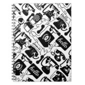 Retro Schwarz oder ein beliebiges Farb- und Weißte Notizblock (Vorderseite)