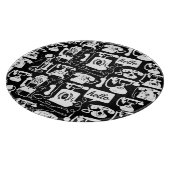 Retro Schwarz oder ein beliebiges Farb- und Weißte Schneidebrett (Ecke)