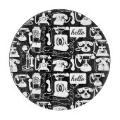 Retro Schwarz oder ein beliebiges Farb- und Weißte Schneidebrett (Vorderseite)