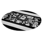 Retro Schwarz oder ein beliebiges Farb- und Weißte Schneidebrett (Ecke)