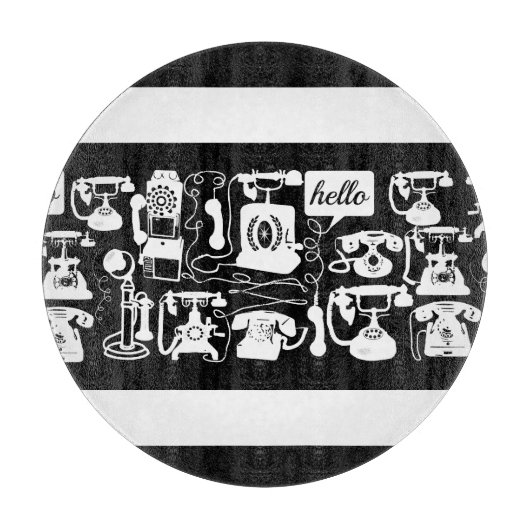 Retro Schwarz oder ein beliebiges Farb- und Weißte Schneidebrett (Vorderseite)