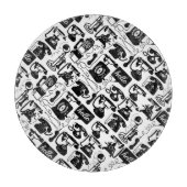 Retro Schwarz oder ein beliebiges Farb- und Weißte Schneidebrett (Vorderseite)