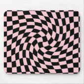 Retro Schwarz Rosa Warpgedeckte Karos Schachtel Do Mousepad (Vorne)