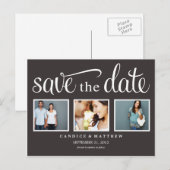 RETRO SCHWARZ | SAVE THE DATE ANKÜNDIGUNG (Vorne/Hinten)