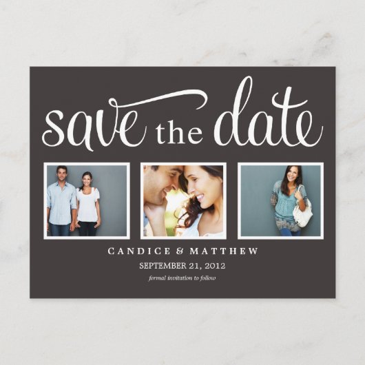 RETRO SCHWARZ | SAVE THE DATE ANKÜNDIGUNG (Vorderseite)