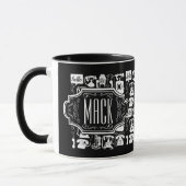 Retro Schwarz Telefonmuster Tasse (Links)