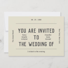 Retro Schwarz und Weiß Moderne Foto Hochzeit Einladung