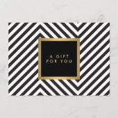 Retro Schwarz und Weiß Muster Glam Gold Geschenkta (Vorderseite)