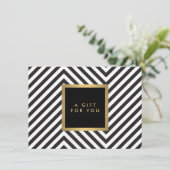 Retro Schwarz und Weiß Muster Glam Gold Geschenkta (Stehend Vorderseite)