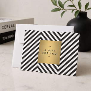 Retro Schwarz und Weiß Muster Gold Name Geschenkta
