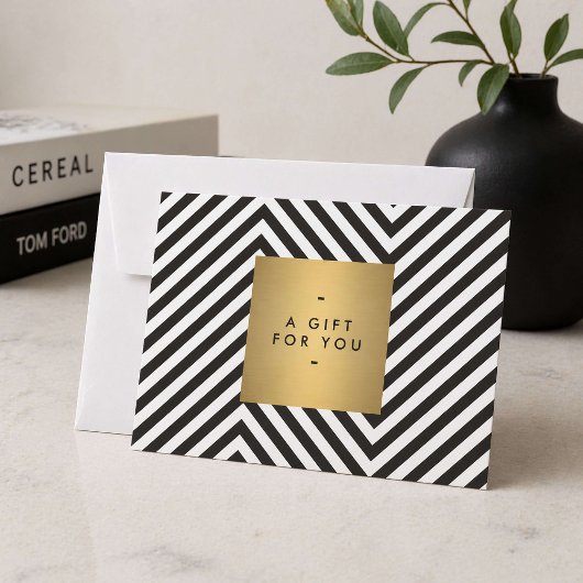 Retro Schwarz und Weiß Muster Gold Name Geschenkta
